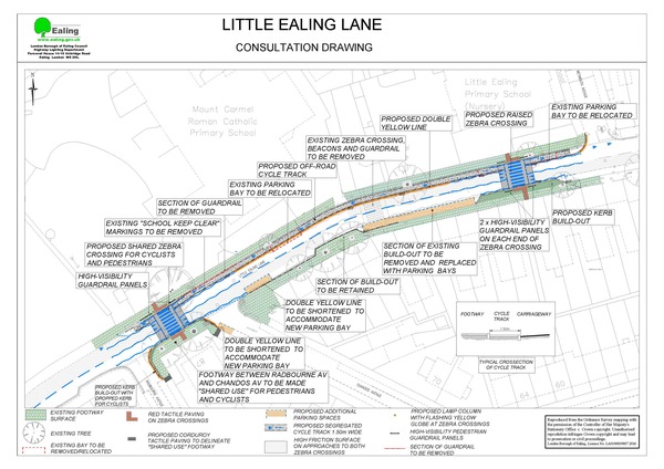 The photo for Little Ealing Lane Raised Table Cycle Track.